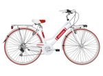 Комфортный велосипед Adriatica Panarea, Lady, голубой, белый, красный, 6 скоростей