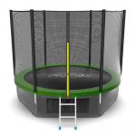 Батут EVO Jump External 10ft с внешней сеткой и лестницей + нижняя сеть (зеленый/синий).