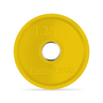 Диск TurboGym олимпийский, 1,25 кг, желтый. ― ФИТНЕСЦЕНТР.ru