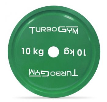Диск TurboGym стальной с полимерным покрытием для пауэрлифтинга, 10 кг. ― ФИТНЕСЦЕНТР.ru