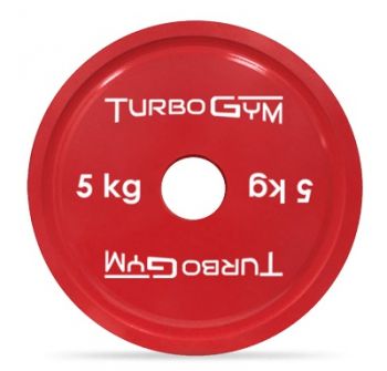 Диск TurboGym стальной с полимерным покрытием для пауэрлифтинга, 5 кг. ― ФИТНЕСЦЕНТР.ru