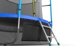 Батут EVO Jump Internal 8ft с внутренней сеткой и лестницей + нижняя сеть (зеленый/синий/волна).