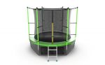 Батут EVO Jump Internal 8ft с внутренней сеткой и лестницей + нижняя сеть (зеленый/синий/волна).