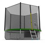 Батут EVO Jump External 10ft с внешней сеткой и лестницей + нижняя сеть (зеленый/синий).