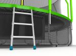 Батут EVO JUMP Cosmo 16ft (зеленый) с внутренней сеткой и лестницей + нижняя сеть.