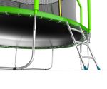 Батут EVO JUMP Cosmo 12ft (зеленый) с внутренней сеткой и лестницей.