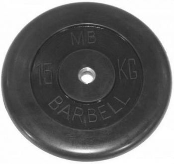 Диск обрезиненный черный Barbell 15 кг 31 мм ― ФИТНЕСЦЕНТР.ru