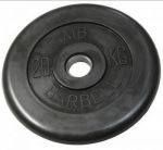 Диск обрезиненный черный Barbell 20 кг 31 мм