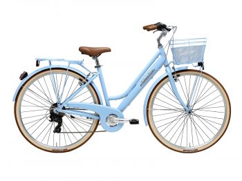 Комфортный велосипед Adriatica City Retro Lady, голубой, 6 скоростей, размер рамы: 450мм (18) ― ФИТНЕСЦЕНТР.ru