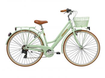 Комфортный велосипед Adriatica City Retro Lady, зеленый, 6 скоростей размер, рамы: 450мм (18) ― ФИТНЕСЦЕНТР.ru