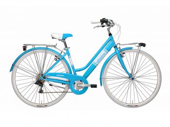 Комфортный велосипед Adriatica Panarea, Lady, голубой, белый, красный, 6 скоростей ― ФИТНЕСЦЕНТР.ru