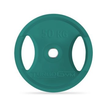 Диск TurboGym олимпийский, 50 кг, зеленый. ― ФИТНЕСЦЕНТР.ru