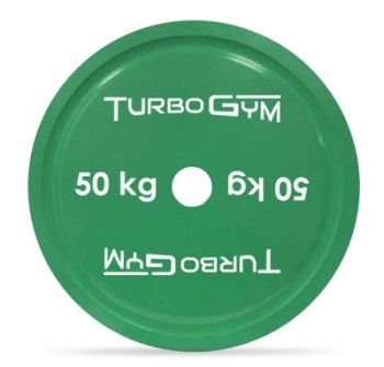 Диск TurboGym стальной с полимерным покрытием для пауэрлифтинга, 50 кг. ― ФИТНЕСЦЕНТР.ru