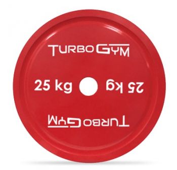 Диск TurboGym стальной с полимерным покрытием для пауэрлифтинга, 25 кг. ― ФИТНЕСЦЕНТР.ru