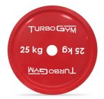 Диск TurboGym стальной с полимерным покрытием для пауэрлифтинга, 25 кг.