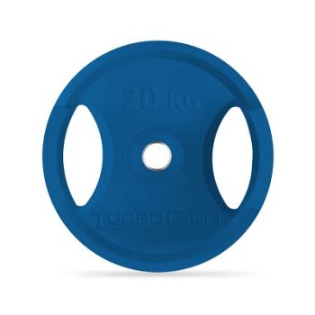 Диск TurboGym олимпийский, 20 кг, синий. ― ФИТНЕСЦЕНТР.ru